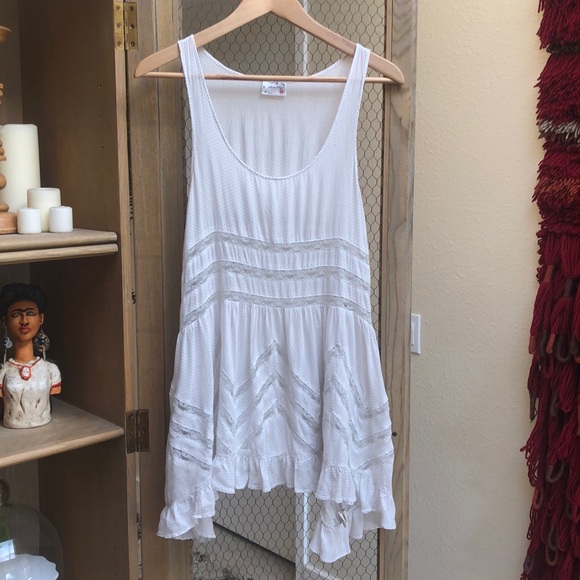 Free People White Voile and Lace Trapeze Slip Dress - Picture 2 of 10
